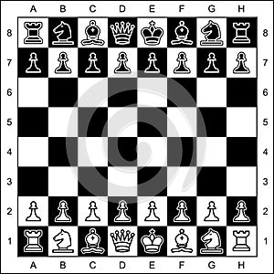 Chess pieces on chessboard