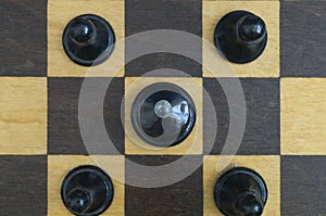 Chess pieces on the chessboard as a prototype of people