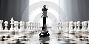 Chess pieces on chessboard, Concept for Leadership, teamwork, partnership, business strategy, decision and competition