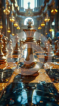 Chess pieces on a chest board