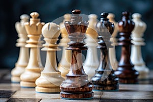 chess pieces in a cooperative stance