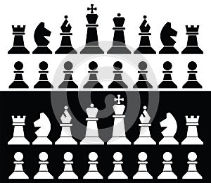 Chess pieces icons, vector