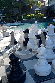 Chess pieces for poolside games
