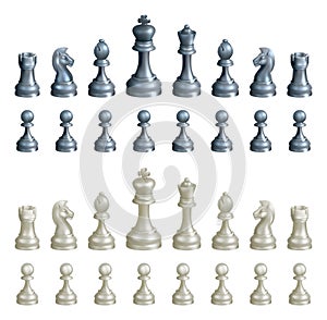 Šachy kusů sada 