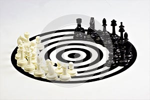 Chess pieces on the target. Concept-competition and winning strategy