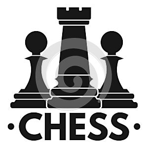 Chess play logo, simple style