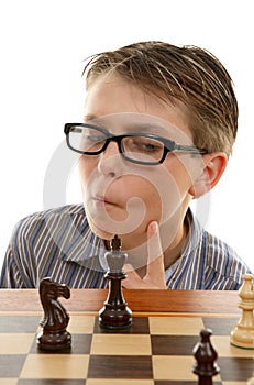 Chess player analyzing move