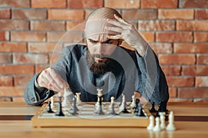 Chess player understood that he lost, checkmate