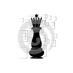 Chess Queen Icon on an abstract background. Vector