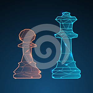 Chess queen and pawn