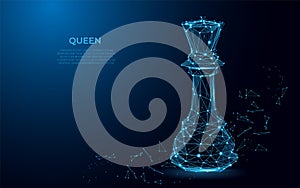 Chess Queen symbol of power. Abstract image of a luxury power in the form of a starry sky or space.