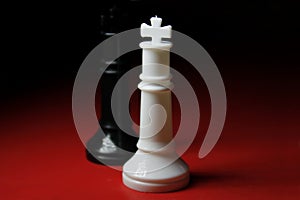 Chess on Red Background