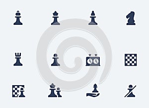 Chess related icons set