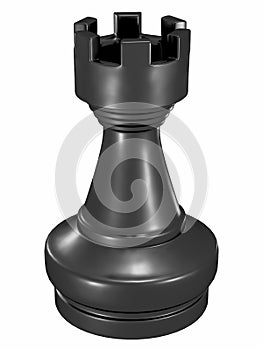 Chess rook black side view