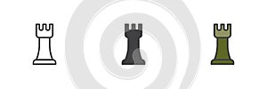 Chess rook different style icon set