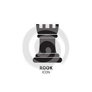 Chess rook vector icon. Simple illustration on white background. Vector pictogram. Horse logo vector. Symbol of strategy