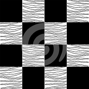 Chess seamless pattern. Monochrome 