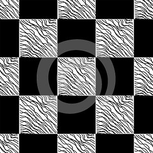 Chess seamless pattern. Monochrome vector