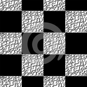 Chess seamless pattern. Monochrome vector