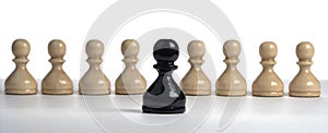 chess series: Black pawn on a background white