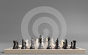 Chess set, Competition, game, war, emulation and planning concept, 3D