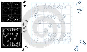 Chess Set Illustration Isolated On White Vector