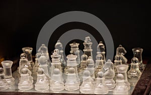 Chess set pieces .chessboard Strategy Intelligence challenge game strategy concept