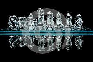 Chess set with reflection photo