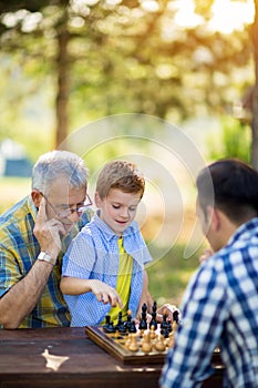 Chess, strategy, board, nature and family