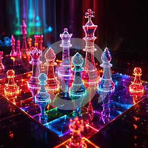 Chess strategy game, virtual digital online representation, virtual data representation