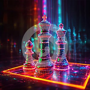 Chess strategy game, virtual digital online representation, virtual data representation