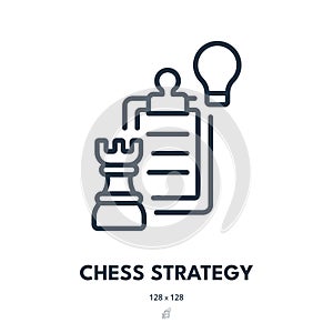 Chess Strategy Icon. Checkmate, Game, Tactics. Editable Stroke. Vector Icon