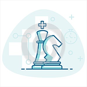 Chess strategy vector concept. Template for Chess lessons or Chess tournament