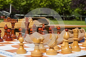 Chess table in park