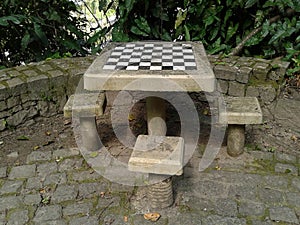 Chess Table in Catacumba Park Lagoa Rodrigo de Freitas Rio de Janeiro Brazil.