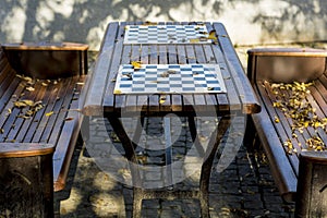 Chess table in the park