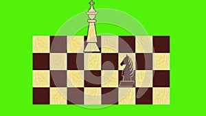 Chess theme - black figures approach the white king, ending the game mat