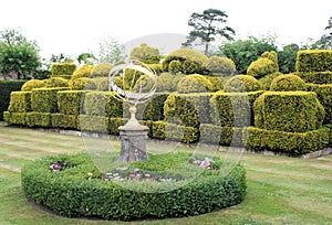 Chess topiary and sundial