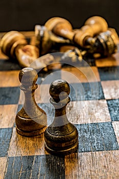 Chess very interesting and clever game, where pawn the main and not most not considerable figure photo