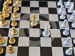 Chessboard with all pieces arranged on it