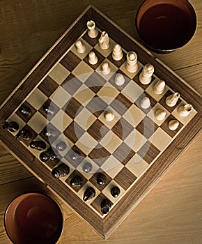 Chessboard with chess piece