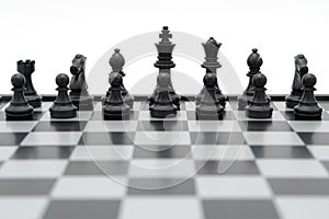 Chessboard with a chess piece on the back Negotiating in business. as background business concept and strategy concept with copy