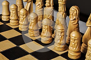 Chessboard figures on the board. To meet each other. checkmate.Game
