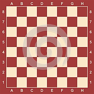 Chessboard flat style vector illustration. Chess board without chess pieces.