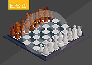 Chessboard isometric vector illustration