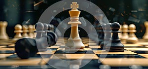 Chessboard strategy in 3D, fierce game for the ultimate win