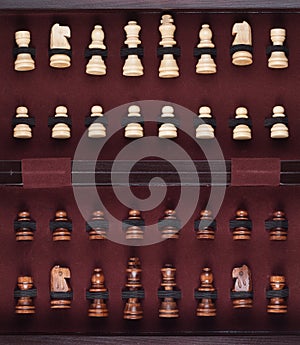 Chessmen in the box photo