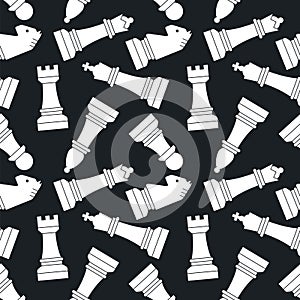 Chessmen. Seamless vector pattern.