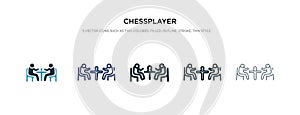 Chessplayer icon in different style vector illustration. two colored and black chessplayer vector icons designed in filled,