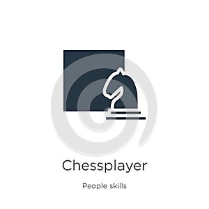 Chessplayer icon vector. Trendy flat chessplayer icon from people skills collection isolated on white background. Vector